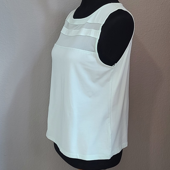 Nue Options Mint Green Mesh Detailing Tank Top Shirt Blouse - Picture 3 of 7